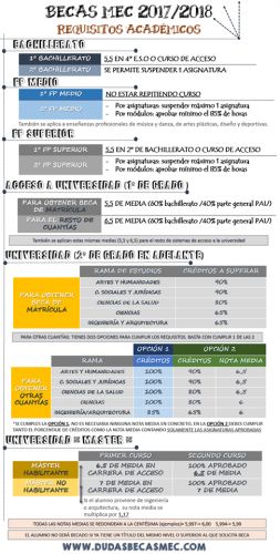 foto de Requisitos Académicos oficiales para BECAS MEC 2017/18