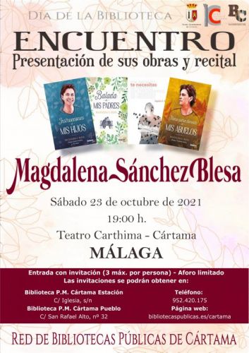 foto de La poetisa Magdalena Sánchez Blesa en el Teatro Carthima