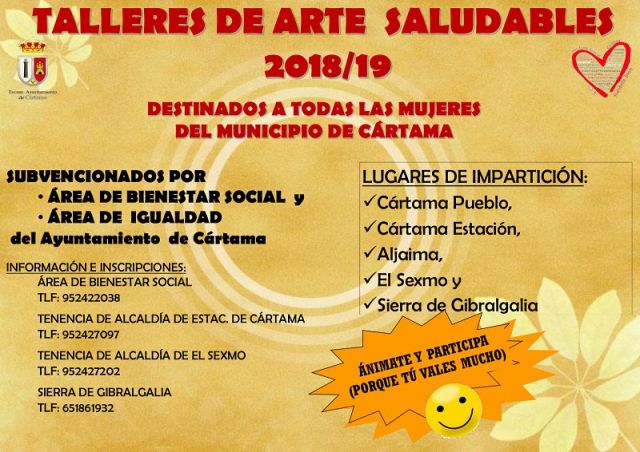 foto de Abierto el plazo de inscripción para los talleres de arte saludables