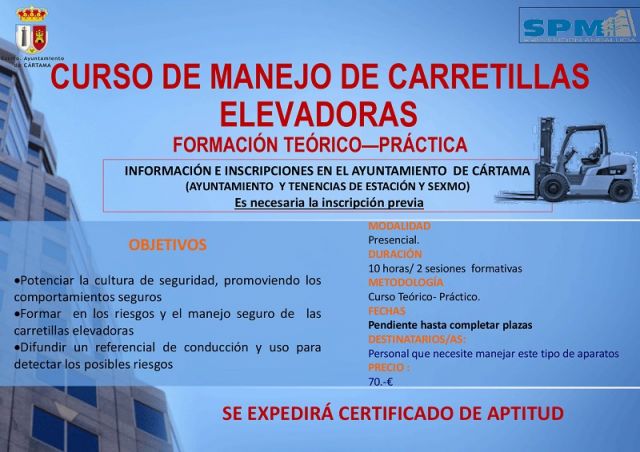 foto de Abierto el plazo de preinscripción para un curso de manejo de carretillas elevadoras