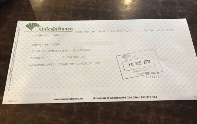 foto de Una vecina de Cártama dona 2.000 euros a Bienestar Social para ayudar a las personas más desfavorecidas