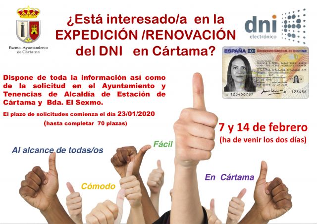 foto de Nuevas fechas para expedir o renovar el DNI en Cártama