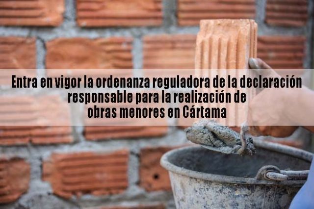 foto de Entra en vigor la ordenanza reguladora de la declaración responsable para la realización de obras menores