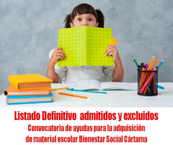 foto de Publicado el listado definitivo de admitidos y excluidos convocatoria de ayudas para la adquisición de material escolar