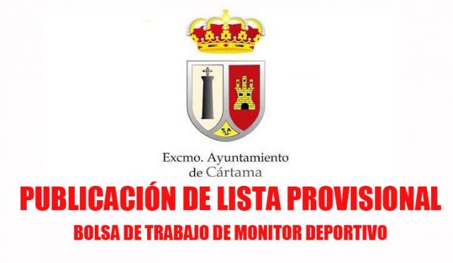 foto de Publicado el listado provisional bolsa de trabajo temporal de monitor deportivo